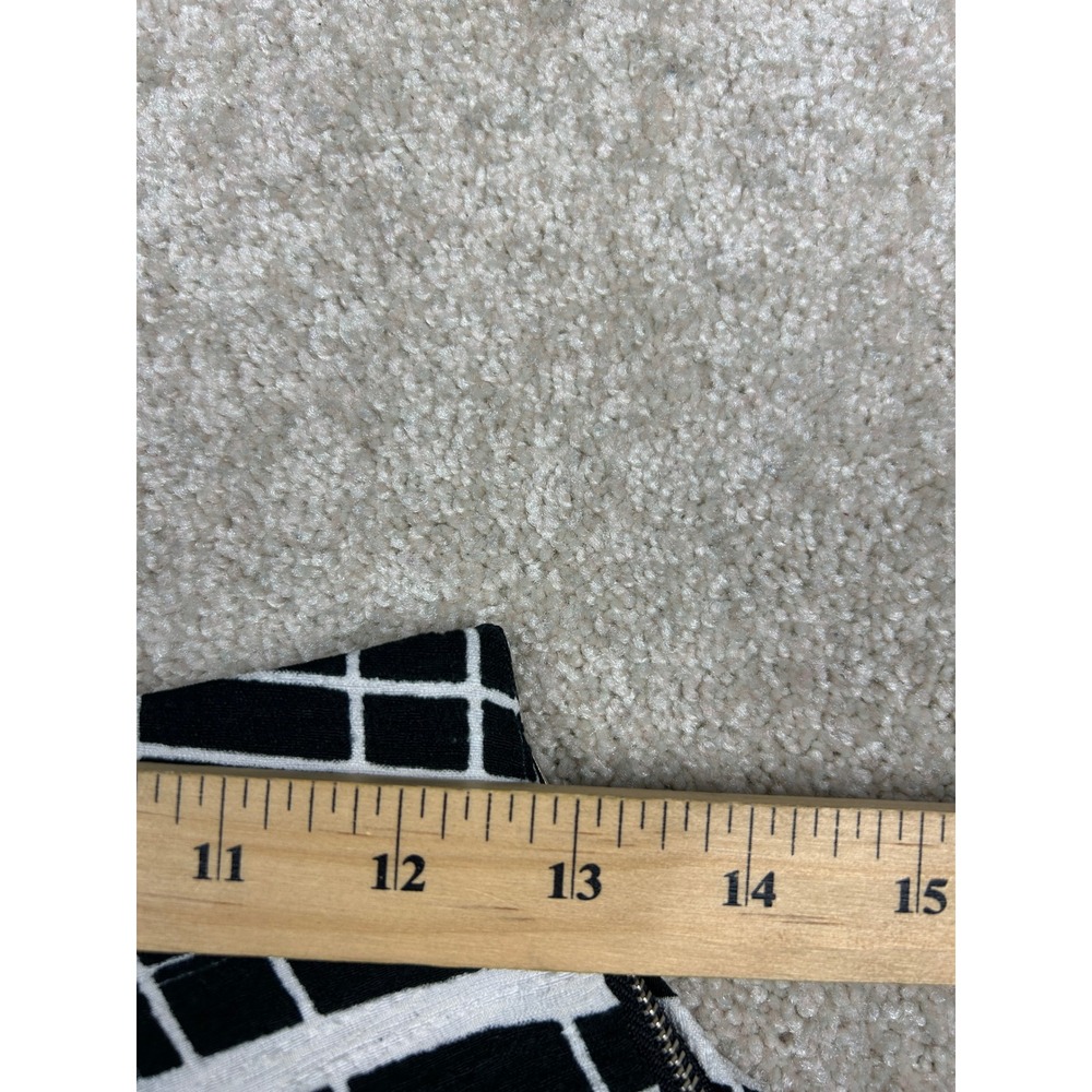 Alya Womens Black White Grid Skater Mini Skirt Pockets Medium b3992a - Picture 2 of 10
